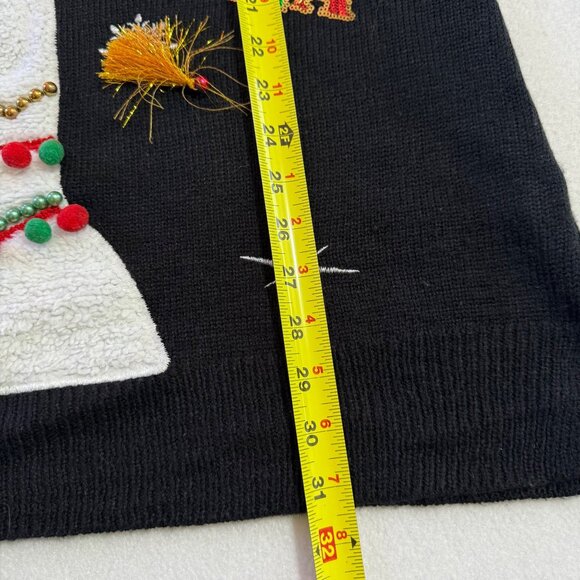 Holiday Time Women's Black Red La La Llama Christmas Sweater Size XL 16-18 - Picture 10 of 10